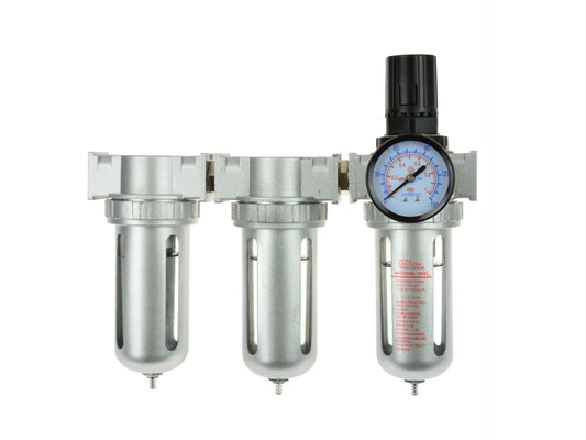 Filtru de aer triplu cu deshidratator + reductor, Geko G03160