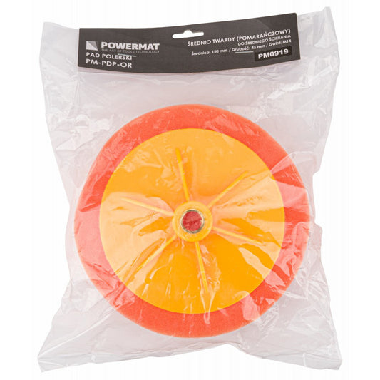 Burete de lustruit mediu-dur 150x45mm M14, Powermat PM-PDP-OR
