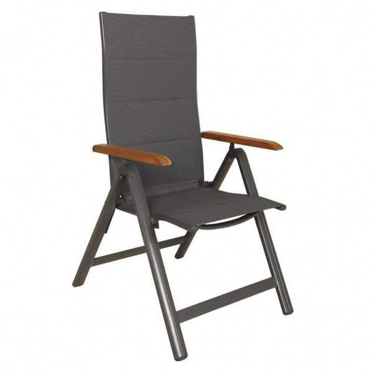 Set mobilier de gradina, 1 masa si 6 scaune, lemn de salcam dur si cadru aluminiu, Hecht Montana