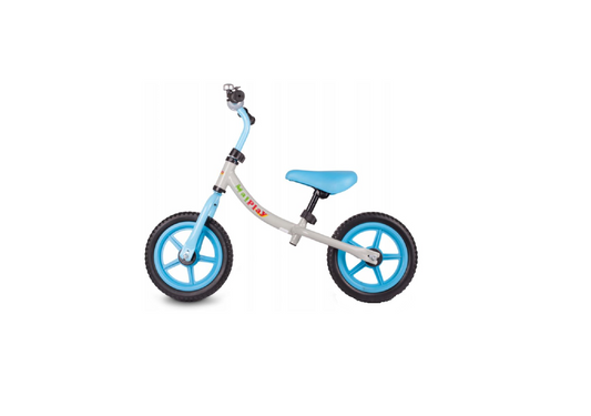 Bicicleta echilibrata cu clopotel EVA 12 gri-albastru MalPlay 108113