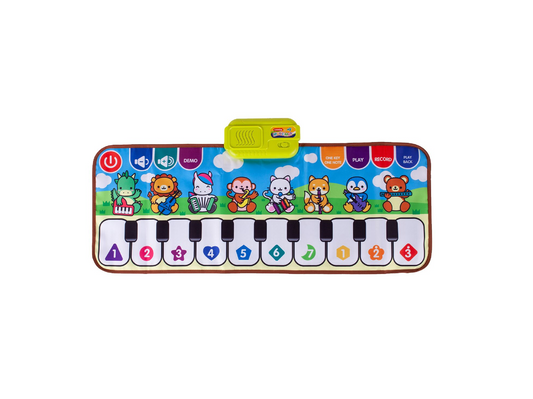 Covoras muzical tip pian cu animale, 79 x 31 cm, Malplay 109402
