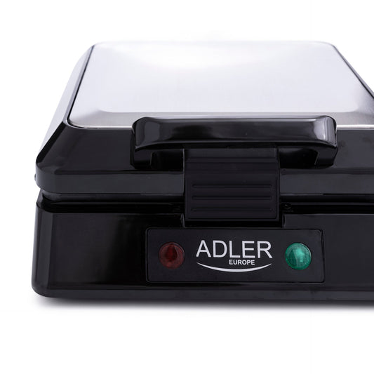 Aparat de facut vafe, 1300 W, argintiu, Adler AD3036