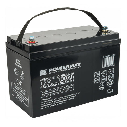 Acumulator plumb-acid PM-AGM-100AHM1, Powermat PM1201