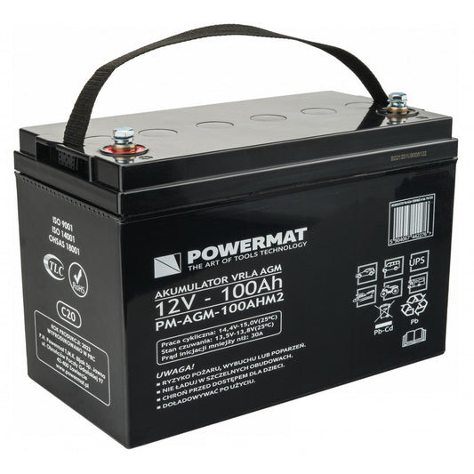Acumulator plumb-acid PM-AGM-100AHM2, Powermat PM1202