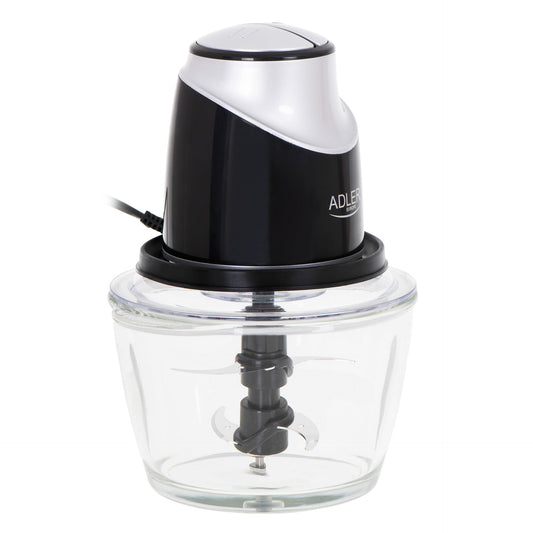 Tocator electric de legume, 2 trepte, sticla, 1.2 l, negru, Adler AD4082