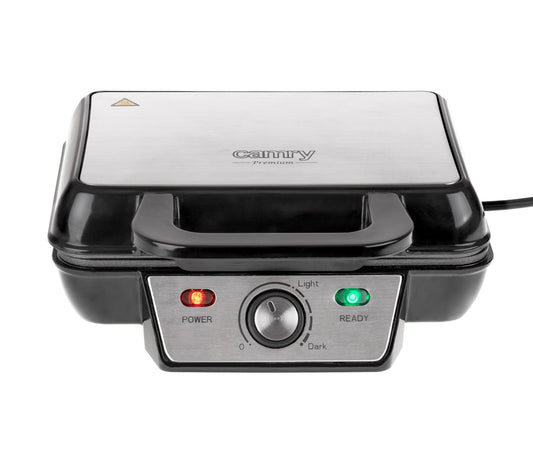 Aparat de facut vafe belgiene XL cu reglare temperatura, placi neaderente, 1600 W, Camry CR3046