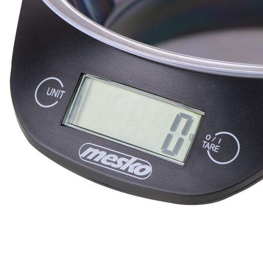 Cantar electronic de bucatarie, bol capacitate maxima 5 kg, diviziune 1 g, functie tara si zero, oprire automata, Mesko MS3164