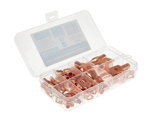 Set conectori de cupru pentru instalatii auto, 140 bucati, Geko G03621