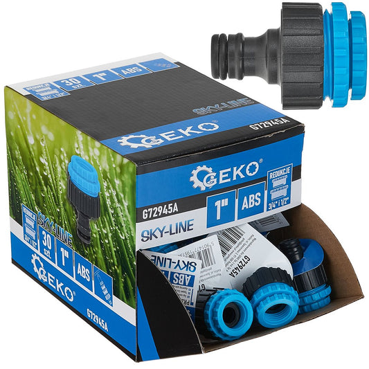 Set conectori de robinet Sky-Line de 1" cu reductie de la 3 / 4" si 1 / 2", 30 bucati, Geko G72945A