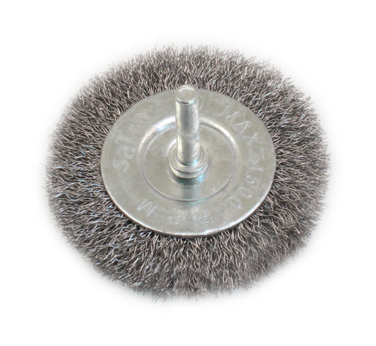 Perie tip disc din sarma cu tija, 75 x 6 mm, SaTra S-75SB6