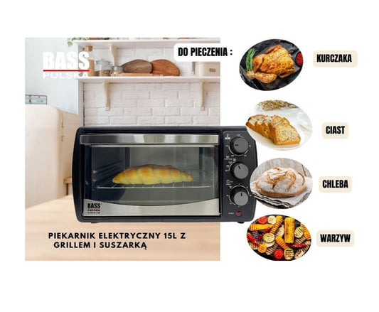Cuptor electric, capacitate 15 l, putere maxima 1600 W, Bass Polslka 10373