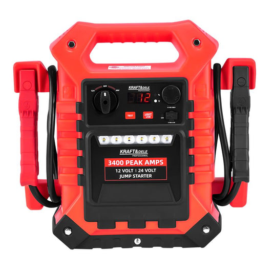 Redresor auto, 3400A 12V 24V LED 40x19x38cm 16kg, Kraft&Dele KD5345