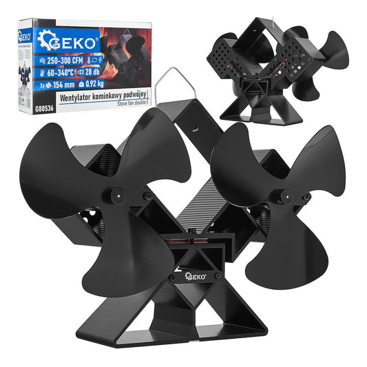 Ventilator dublu termoelectric pentru semineu, Geko G80536