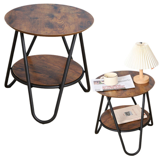 Set masute de cafea rotunde cu raft suplimentar, 40x42cm, Lean 26621