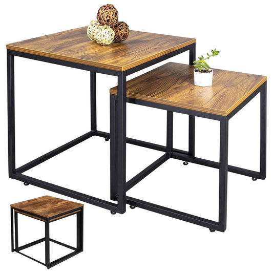 Set masute de cafea patrate 2 in 1, 45x50cm, 40x45cm, Lean 26619