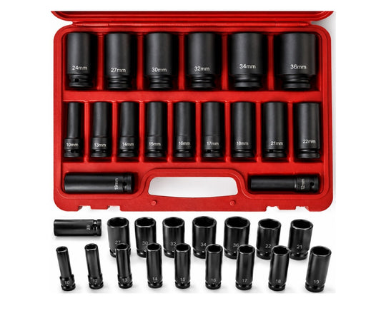 Set chei tubulare de impact, 10-36 mm, Cr-Mo, 17 bucati, Ondragon OD9224