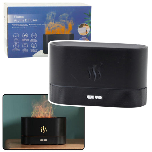 Umidificator de aer cu difuzor aromaterapie, efect foc de semineu, 4.5 W, 180 ml, Lean 26785