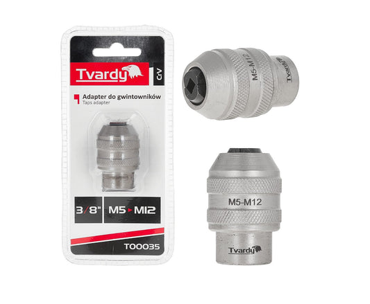 Adaptor pentru tarozi, 3 / 8", M5-M12, Cr-V, Tvardy T00035