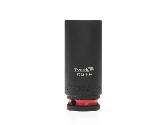 Cheie tubulara de impact lunga in 6 puncte 1 / 2", 24 mm, Cr-Mo, Tvardy T00211-24