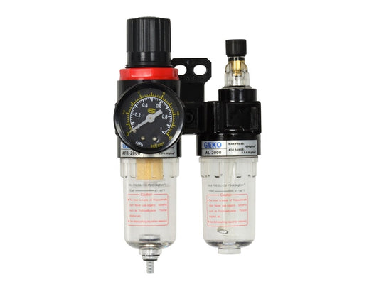 Regulator cu filtru de aer cu reductor pentru compresoare 8.5bar 1/4", GEKO G01176