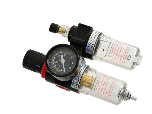 Regulator cu filtru de aer cu reductor pentru compresoare 8.5bar 1/4", GEKO G01176