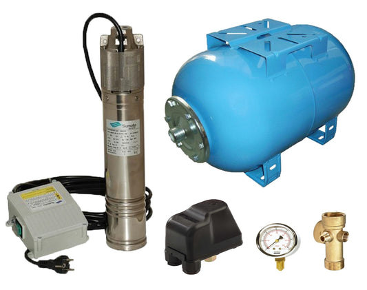 Kit complet sistem hidrofor, pompa submersibila SUMOTO ONKM150/100, rezervor de 100 litri, presostat, racord 5 cai, manometru, SM0071/100