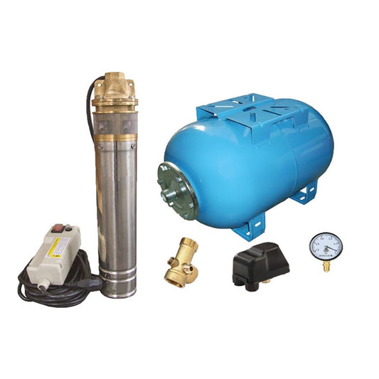 Kit complet sistem hidrofor, pompa submersibila Omnigena SKM 100/24, rezervor de 24 litri,  presostat, racord 5 cai, manometru, OM0060/24