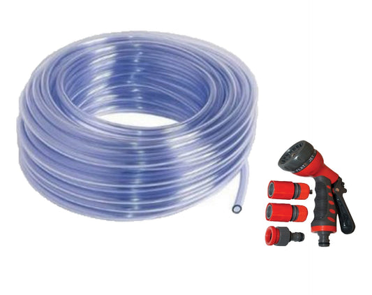 Furtun gradina siliconat 1/2" 100 M + pistol cu 7 functii si conectori, Furtun FS0002/ACC
