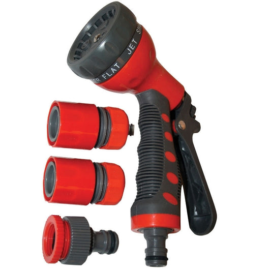 Furtun gradina siliconat 1/2" 100 M + pistol cu 7 functii si conectori, Furtun FS0002/ACC