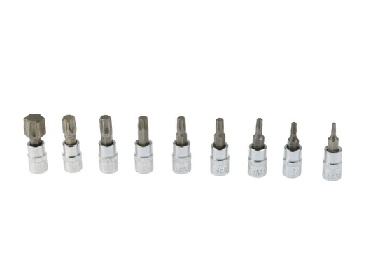 Set chei tubulare Torx 9 piese, T10-60 1/4" CRV, Geko G13550
