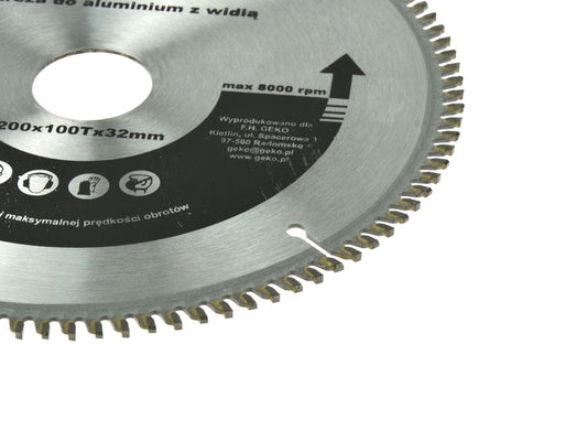 Disc pentru aluminiu cu kit de reductoare 200/25 x 100Tx32mm, Geko G78100