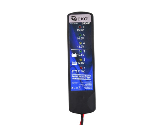 Tester pentru verificarea bateriilor 12V, Geko G80030