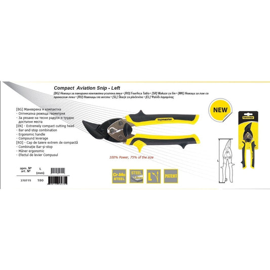 Foarfeca tabla pe stanga 180mm "L" STARK, Topmaster 370715