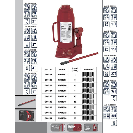 Cric hidraulic 3T RD-HB03, Raider 300102