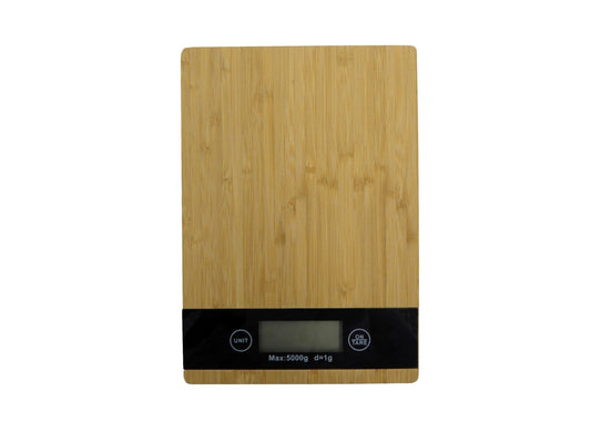 Cântar de bucătărie din bambus 5kg 23x16cm, GEKO GH03002