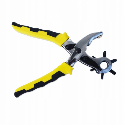 Set clesti pentru gaurit si perforat curele din piele, capsat si nituit capse, 128 elemente, Expert 10900