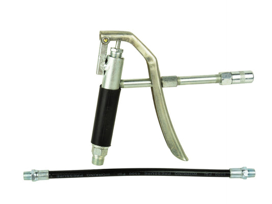 Pistol pentru lubrifiere + furtun din metal și cauciuc, Geko G01123A