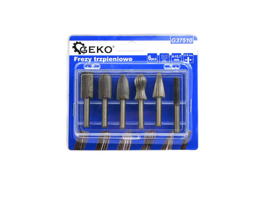 Set 6 freze cu ax 6-12,7mm, Geko G37510
