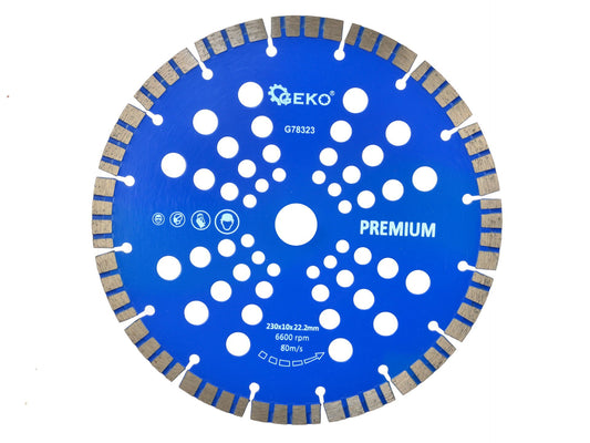 Disc diamantat TURBO 230x10x22,2mm, GEKO G78323