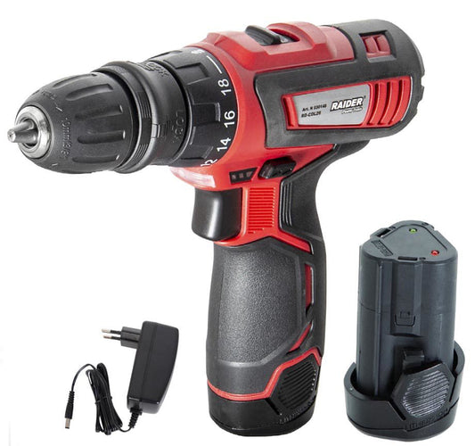 Masina de gaurit/insurubat 12V 2x1.5Ah 28Nm RD-CDL26, Raider 030148