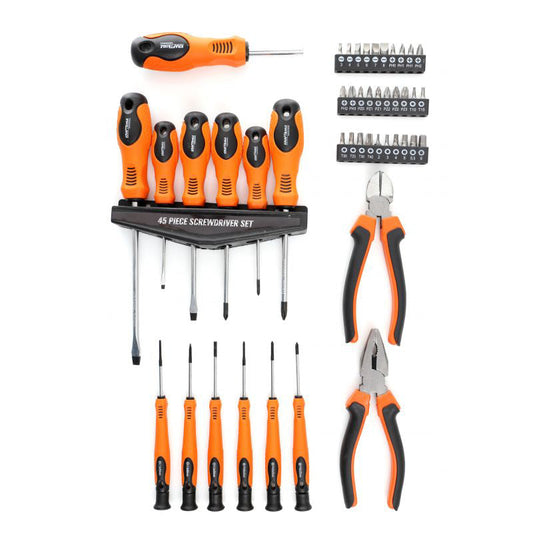 Set surubelnite, biti, clesti diferite modele, 45 elemente, Kraft&Dele KD10893