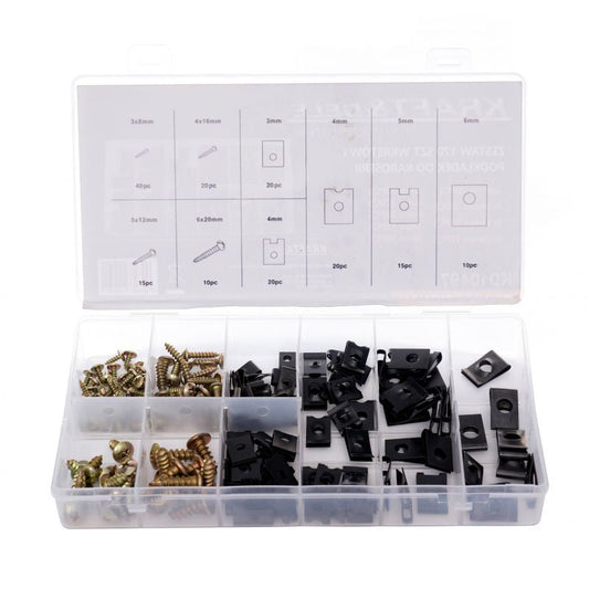 Set suruburi si cleme pentru caroserie, 170 elemente, Kraft&Dele KD10497