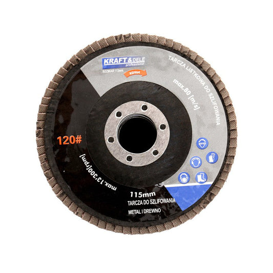 Set disc lamelar abraziv pentru slefuit, 115 mm, P100, 10 elemente, Kraft&Dele KD963