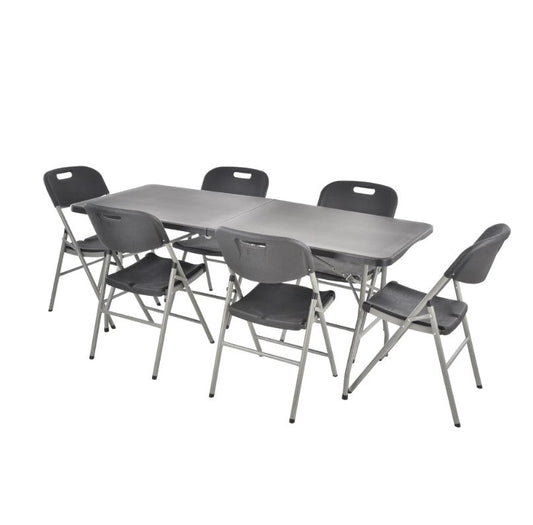 Set mobilier de gradina, 1 masa si 6 scaune, Hecht Foldis Set 6