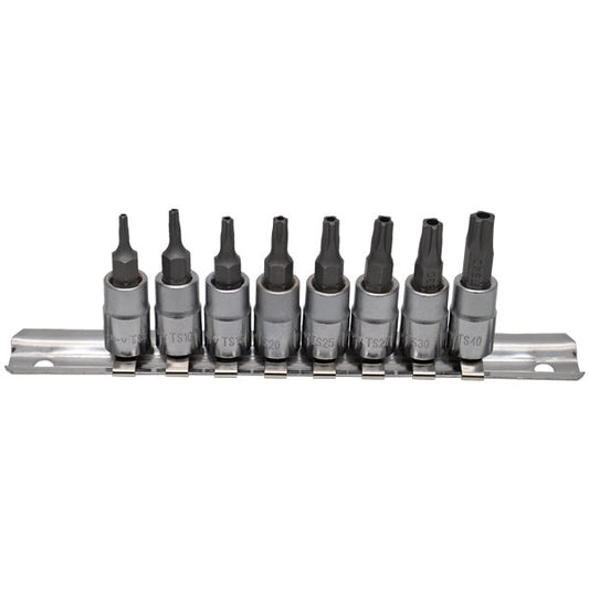 Set 8 biti Torx Penta gaura de siguranta 1/4' TS8-40  , Topmaster, 330149