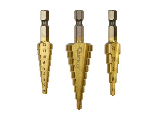 Set 3 burghie conice HEX 1/4 " Geko G38570