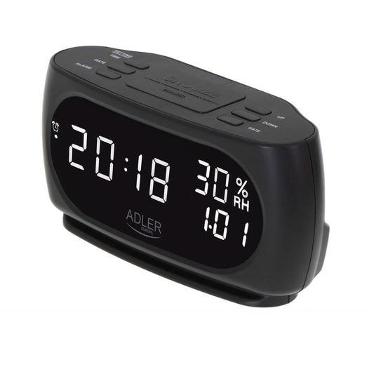 Ceas cu alarma, indicator de temperatura si umiditate, Adler AD1186