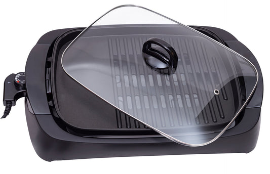 Gratar electric cu capac de sticla, 3000 W, Adler AD6610