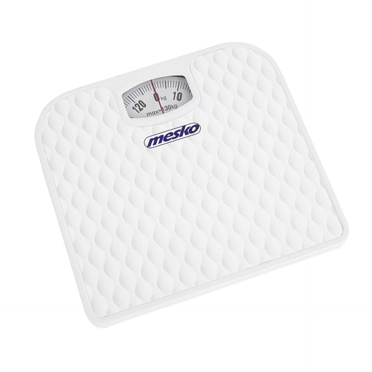 Cantar mecanic de baie, maxim 130 kg, alb, Mesko MS8160