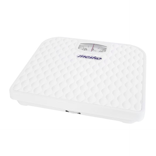 Cantar mecanic de baie, maxim 130 kg, alb, Mesko MS8160